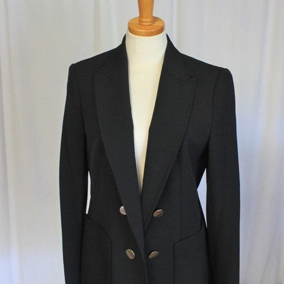 Anne Klein Faux Double Breasted Blazer Open Front, Size 0 - Picture 2 of 7